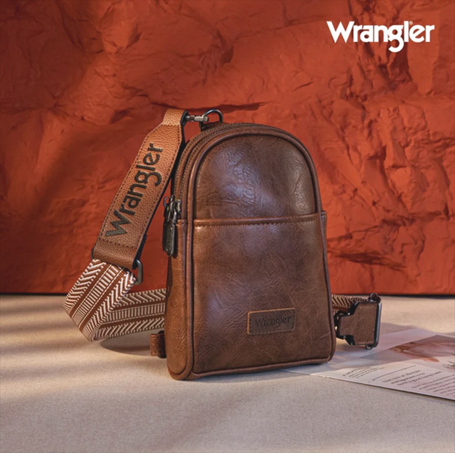 wrangler leather crossbody sling bag