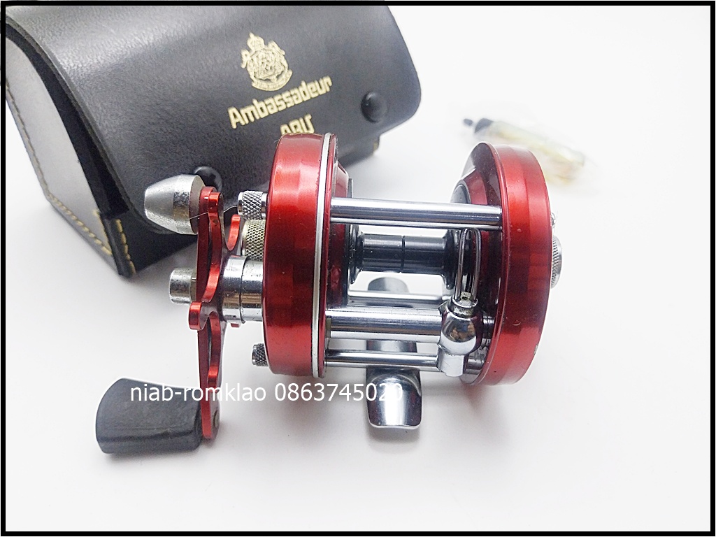 [N]--> Abu 5000แดง BigA คลิกเสียงสปริง ปี 1973 กล่องหนัง 