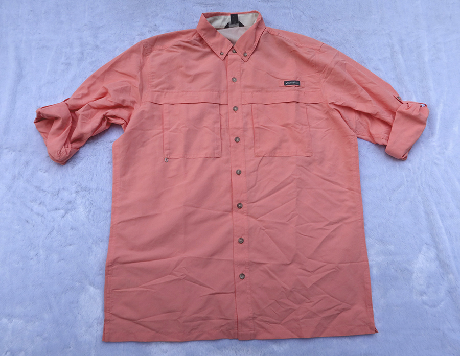 EDDIE BAUER UPF 50+/ L (50) เสื้อเชิ้ตแขนยาวตกปลาเดินป่าสีสวยใหม่แท้ flash