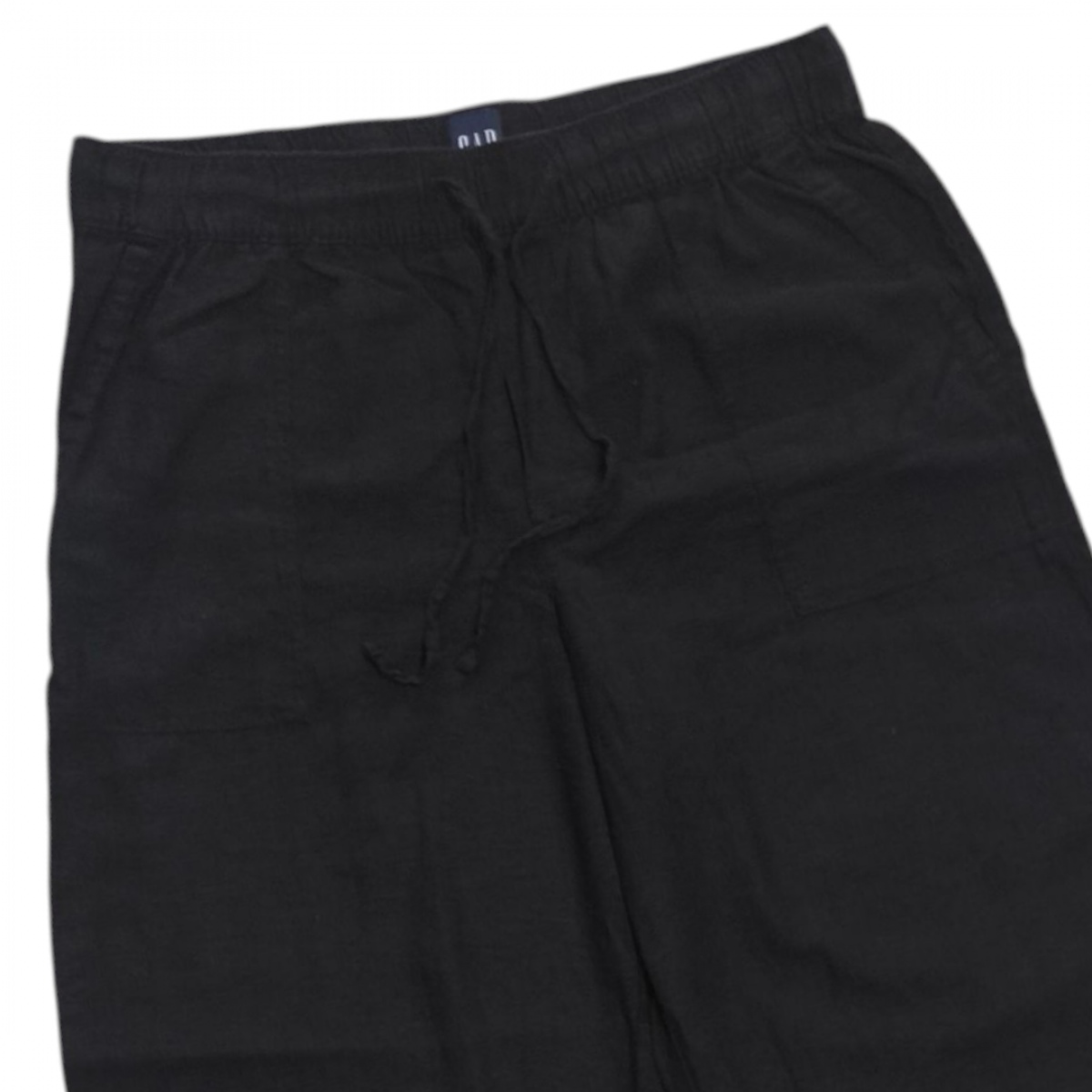 Gap ผ้าลินิน สีดำทรงหลวมๆใส่สบายๆ เอวยางยืด 34-36