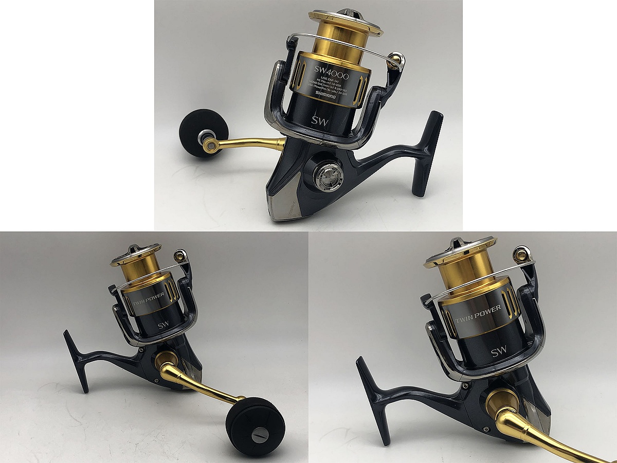 14. Shimano TWIN POWER SW4000XG รอกสวยริ้วรอยน้อยมาก สปูนสวยริ้วรอยไม่มี มือหมุนสลับเปลี่ยนซ้าย-ขวาไ