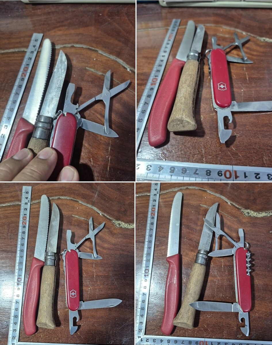 ชุดที่ 2
-Victorinox  Climber มีดคม ประกับมีบิ่นไม่มีแหนบกับไม้จิ้ม สปริงกรรไกรหัก 
-Opinel No.08 