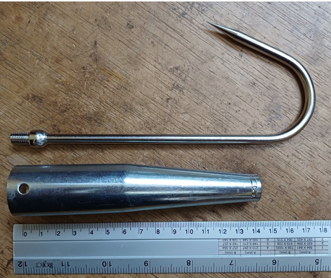 ตะขอเกี่ยวปลาสแตนเลส พร้อมปลอก หาด้ามใส่ใช้ได้เลย ชุดละ 125บ. ส่ง40บ.