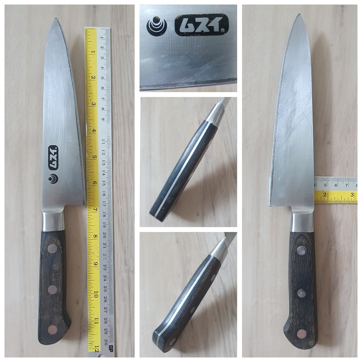 10.Musui สอดไส้,ด้ามเต็ม,คอชิ้นเดียวกับใบ,สันหนาเกือบ 2mm.,มีริ้วรอย ราคา 290 