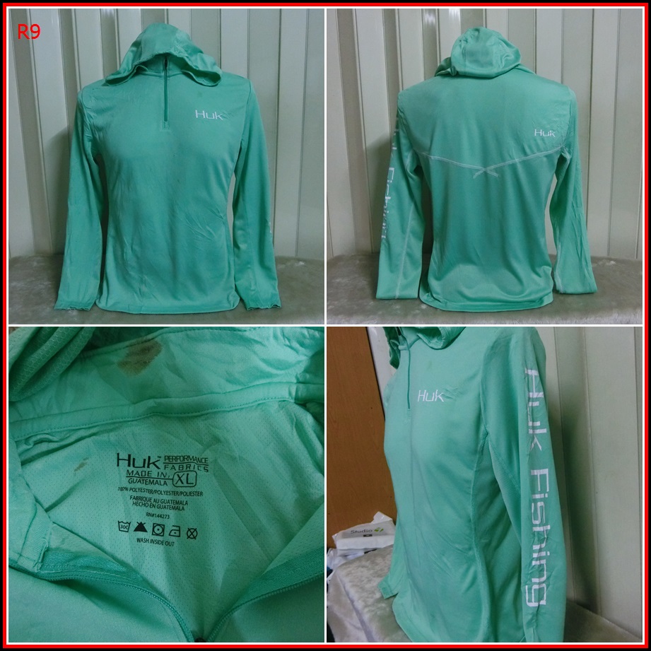 R9.HUK เสื้อ outdoor สำหรับใส่ออกทริป กลางแจ้ง ตกปลา เดินป่าแคมปิ้ง เนื้อบางกันร้อนชนิดผ้าแห้งไว  Si