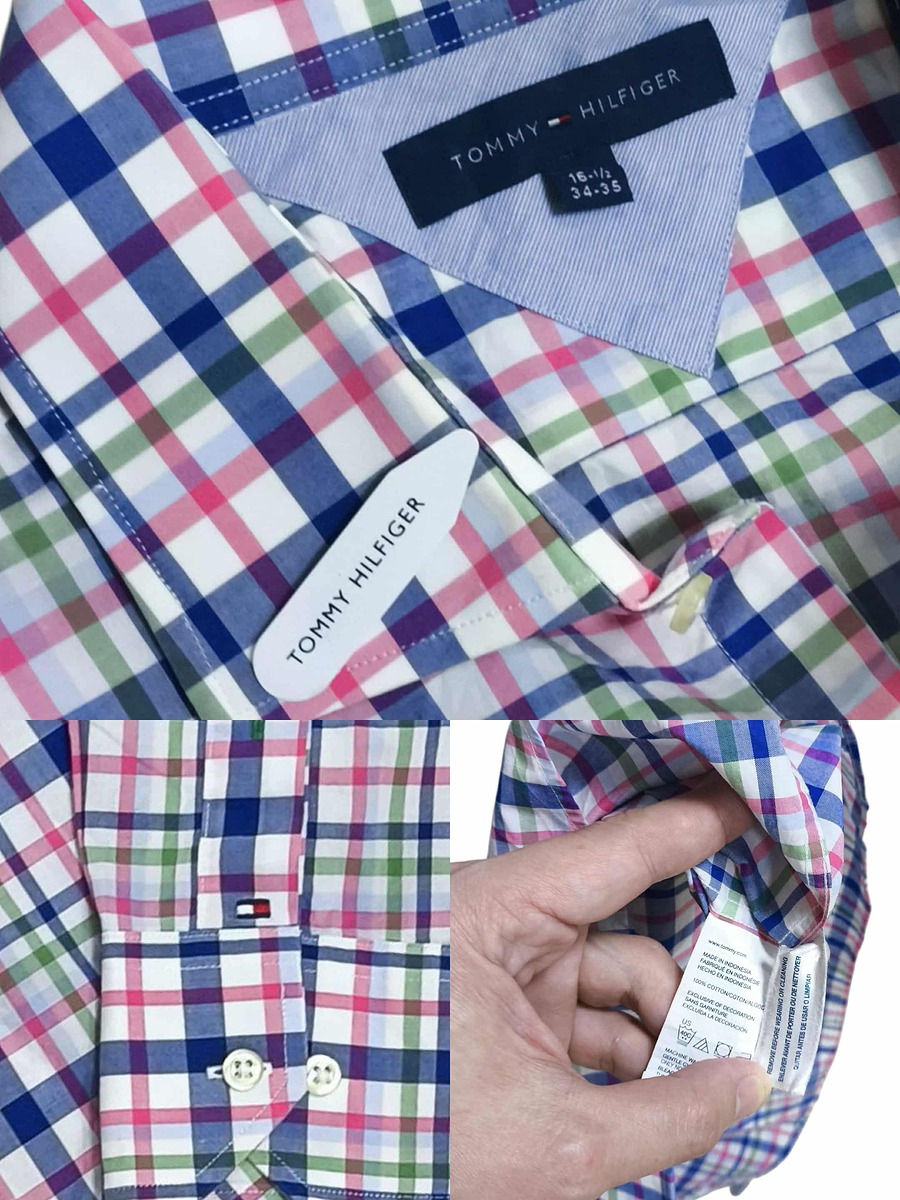 TOMMY HILFIGER Slim Fit – แท้ใหม่มากๆ เชิ้ตแขนยาวผู้ชาย  เรียบหรู ใส่ง่าย อก44นิ