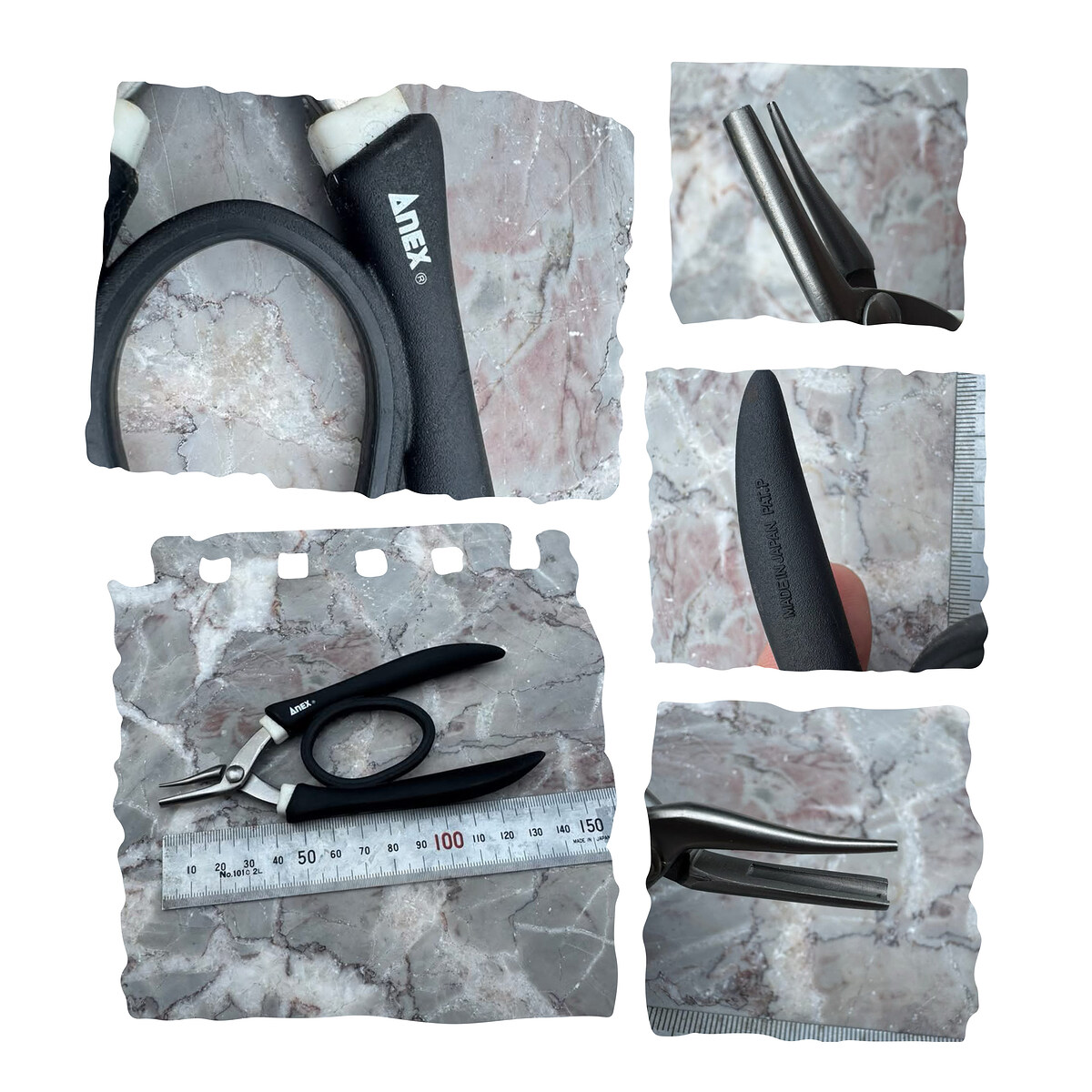 2. ANEX Bent Nose Pliers Made in Japan งานละเอียดระดับมืออาชีพ ปากงอ 45° เข้าซอกมุมได้ดี ด้ามนุ่มกระ