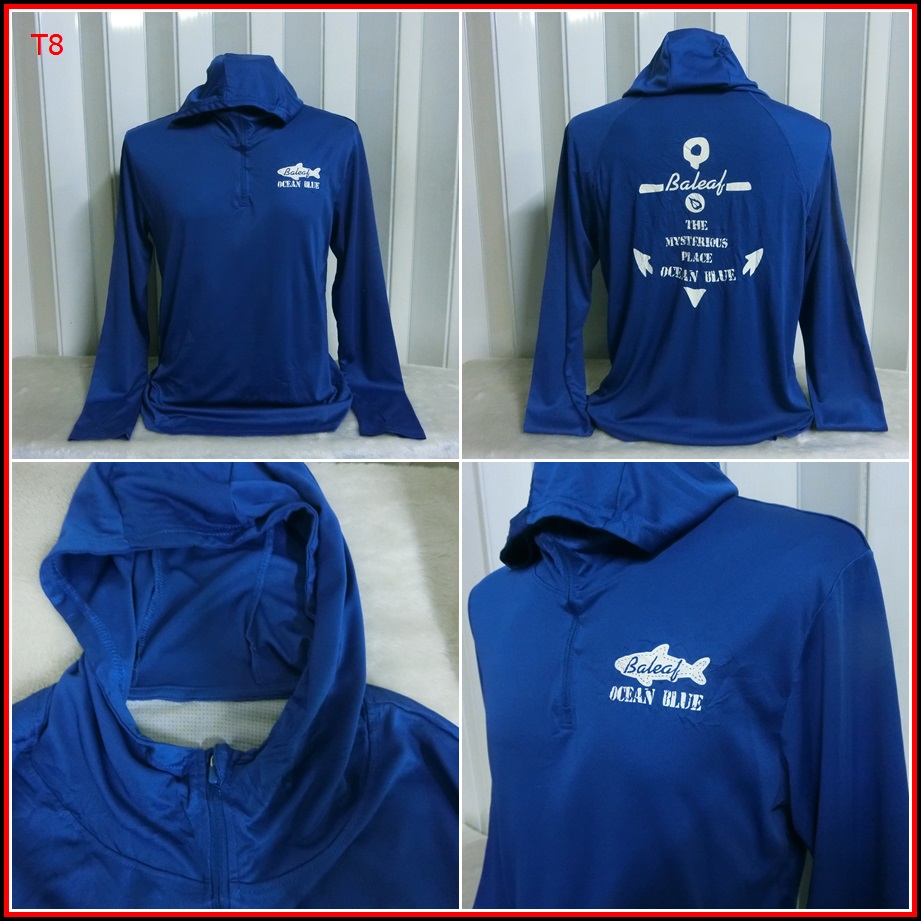 T8. BALEAF OCEAN BLUE FISHING HOODIEเสื้อใส่ออกทริปกลางแจ้ง ตกปลา สภาพดี บางเบา ใส่สบายเนื้อผ้าระบาย