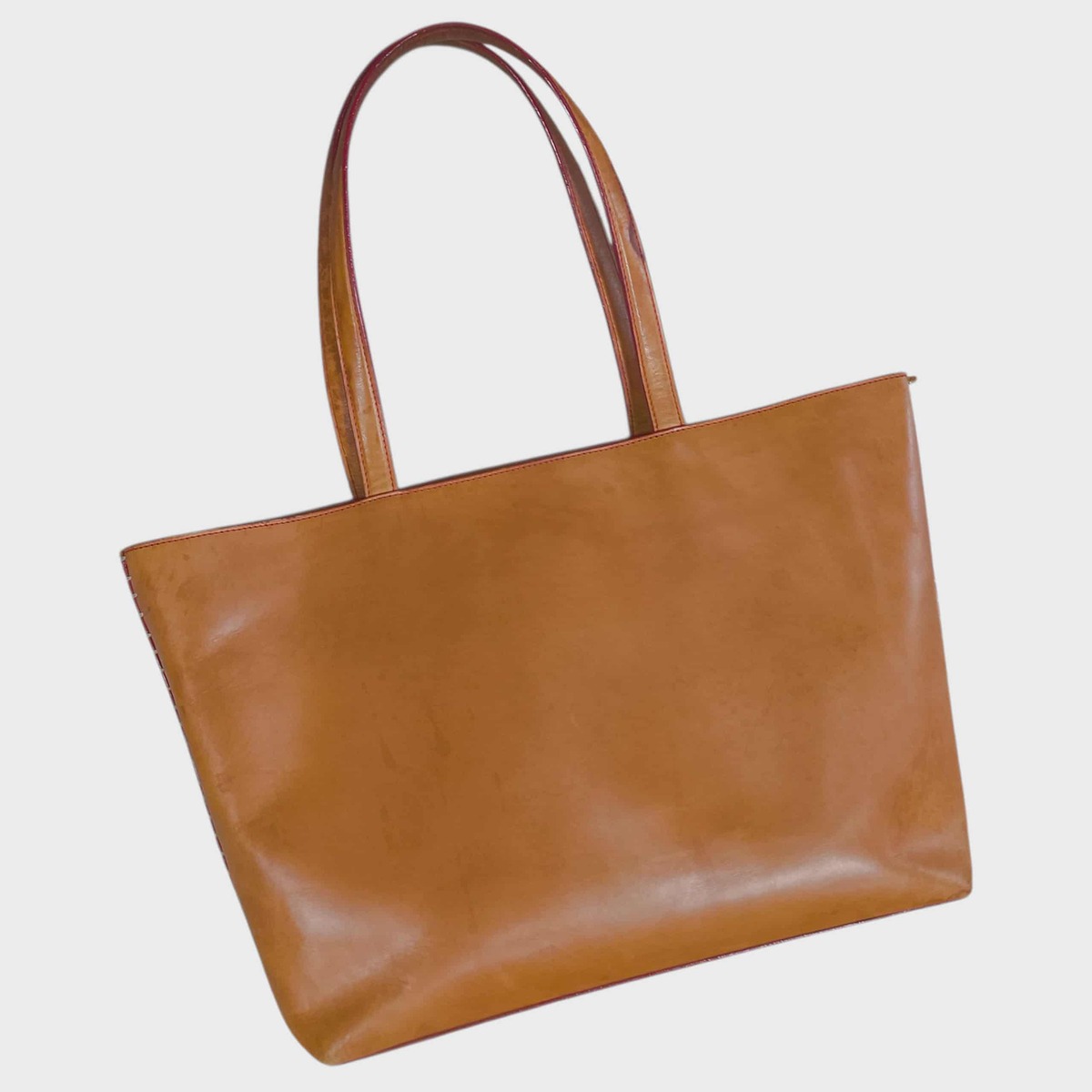 กระเป๋าหนังแท้หนังฟอกฝาด ทรง Tote กว้าง 17 นิ้วสูง 11 นิ้ว งานญี่ปุ่น