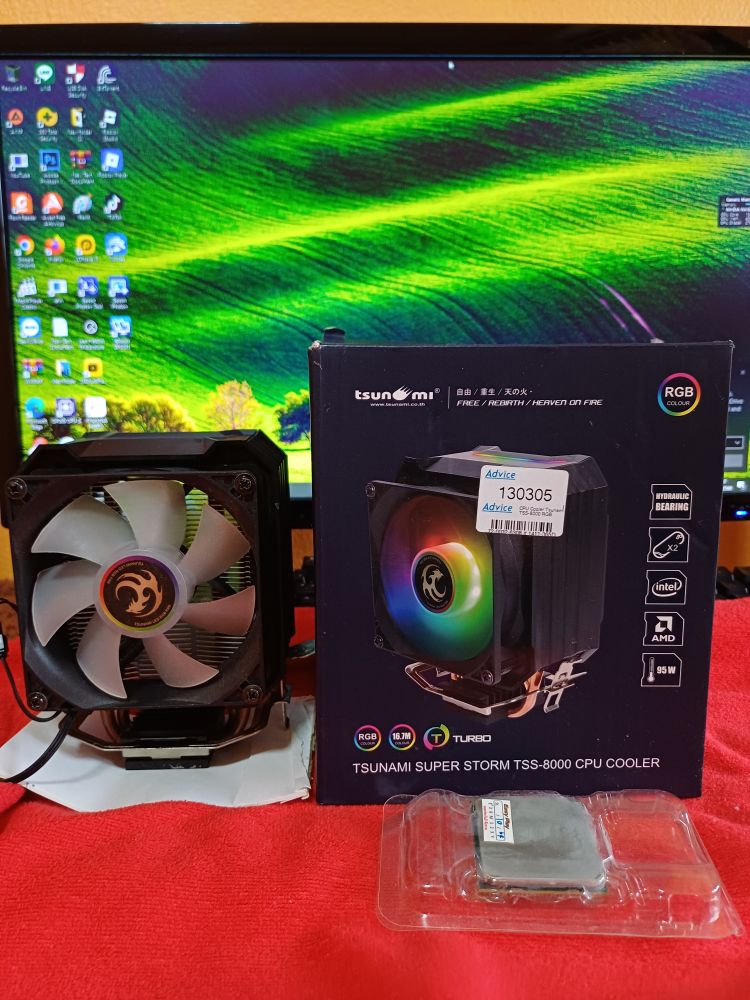 Cpu cooler Tsunami tss-8000 + cpu ใช้งานได้ปกติ
500 รวมส่ง