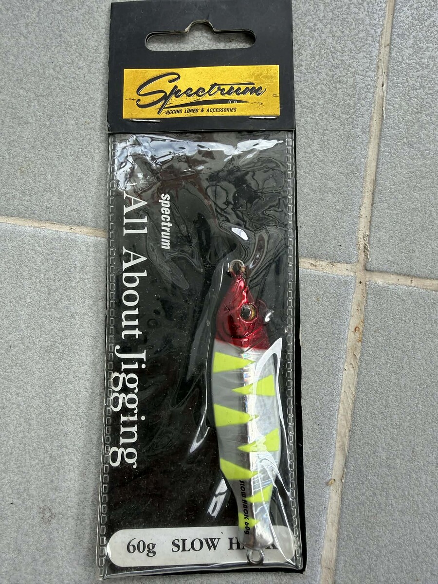 ขาย เหยื่อจิ๊ก หลายรายการ 
ค่าส่ง 30.- 
3 ชิ้นขึ้นไป ส่งฟรี

Spectrum 60g  มี 1 ตัว ขาย 80.-