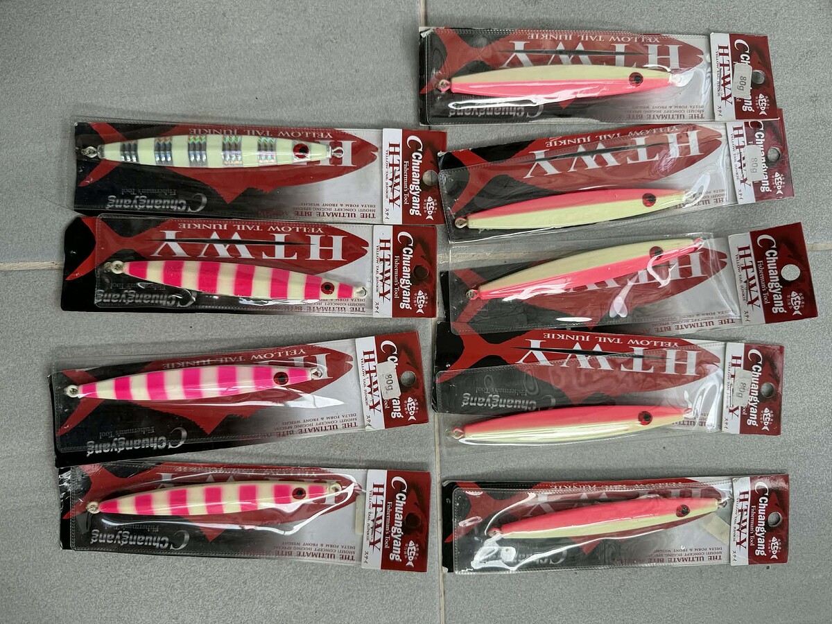 ขาย เหยื่อจิ๊ก หลายรายการ 
ค่าส่ง 30.- 
3 ชิ้นขึ้นไป ส่งฟรี

เหยื่อจีน 80g ตัวละ 50.-