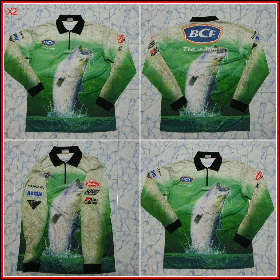 X2. เสื้อตกปลา BCF สำหรับใส่ออกทริป ตกปลา เนื้อผ้าบางชนิดกันร้อน หยืดหยุ่นได้ดี  Size M,L อก 43 นิ้ว