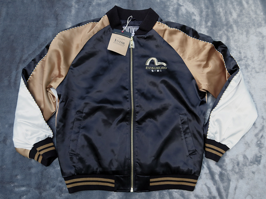 EVISU KURO Jkt / L /48 เสื้อคลุมกันลมกันหนาวแขนยาวสีสวยใหม่แท้ รวมส่ง Flash