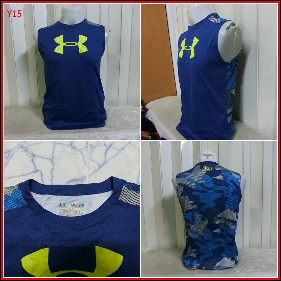 Y15.UNDER ARMOUR ใส่ออกทริปกลางแจ้ง ตกปลา เดินป่าแคมปิ้ง เนื้อผ้าบาง ชนิดแห้งไว  Size M อก 39  นิ้ว 