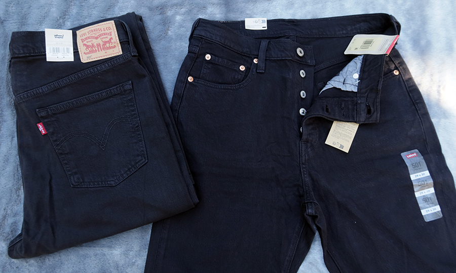 Levi's 501 Super Black unisex /w.30/31/32/33/34 กางเกงยีนส์ขายาวผ้ายืดใหม่แท้
