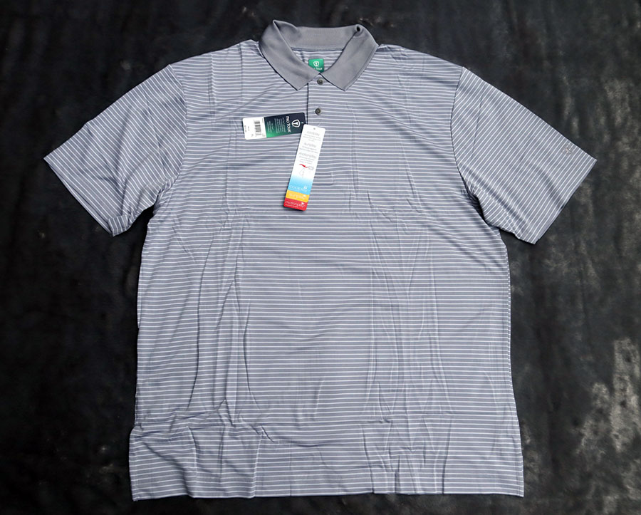 PRO TOUR /L (46) เสื้อยืดโปโลแขนสั้นสีเทาสวยใหม่ป้องกัน UV รวมส่ง Flash