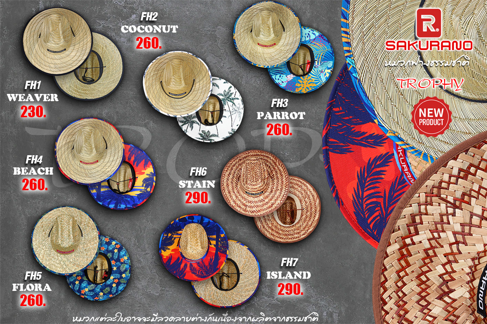 หมวกฟางธรรมชาติ SAKURANO (Free size)