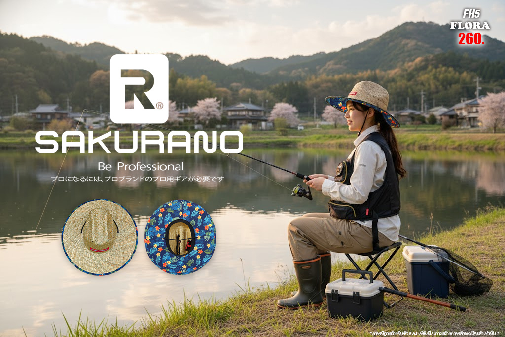 หมวกฟางธรรมชาติ SAKURANO (Free size)