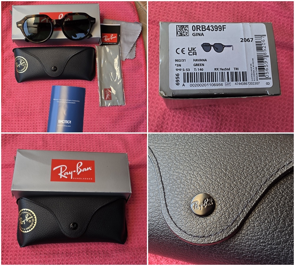 แว่นตากันแดด RayBan ลายกระ ใหม่เอี่ยมซื้อมาเก็บไม่เคยใส่ ของแท้รับประกัน
