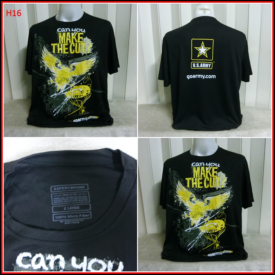 H16.U.S.ARMY (made in usa)   เนื้อผ้าบางกันร้อน ชนิดเนื้อผ้าแห้งไว   Size XL อก 48 นิ้ว / 29.5 นิ้ว 
