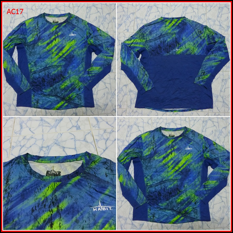 AC17. เสื้อตกปลา HABIT เสื้อยืด US แขนยาว เนื้อผ้าบางลื่นระบายอาศได้ดี  SIZE XL อก 48 นิ้ว ยาว 32 นิ