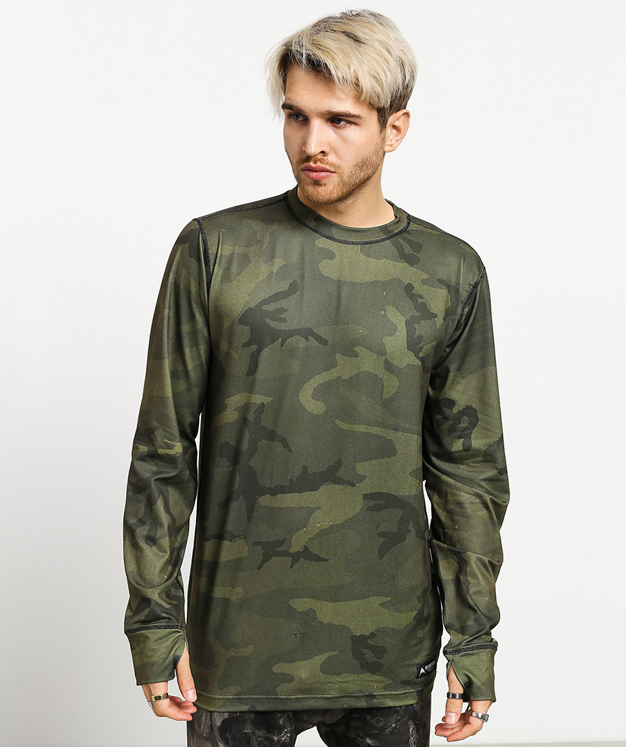 burton dryride upf 50+ /S/M เสื้อยืดแขนยาวปลายแขนเจาะนิ้วลายพรางสวยใหม่แท้
