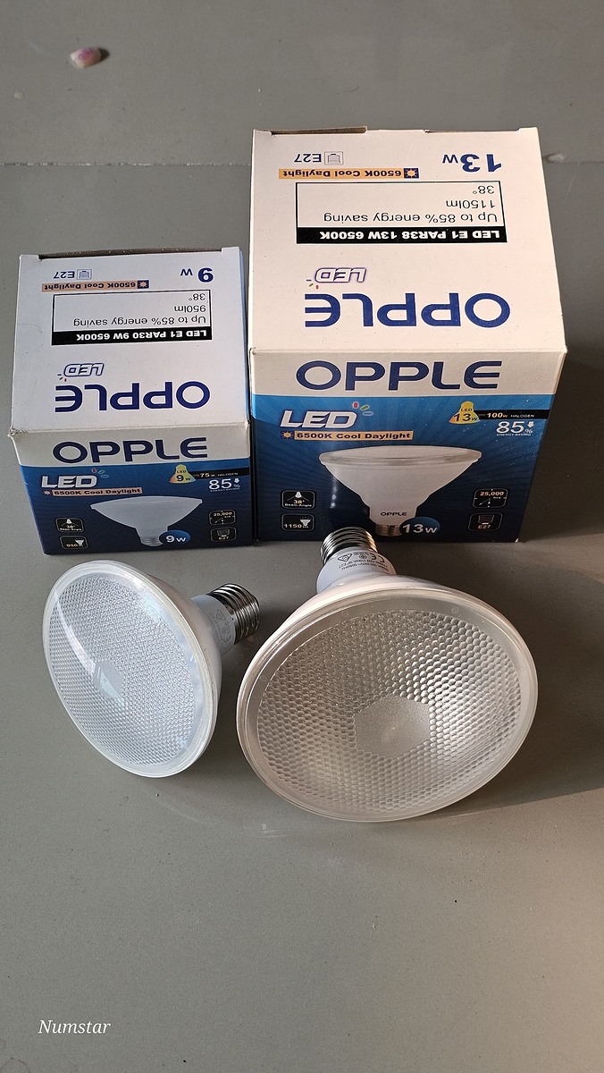 2.หลอดไฟ PAR มี 2 ขนาด  แสงขาวนวล

LED ขนาด 13W เทียบเท่าหลอดไส้ 100 W ส่องต้นไม้ให้แสงจริง แสงขาว
