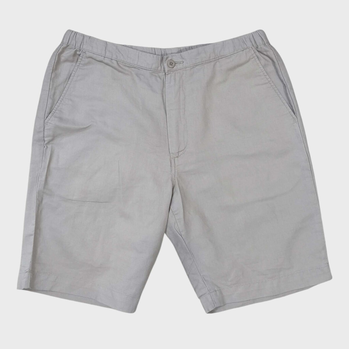 Uniqloสีเบส ผ้าฝ้ายผสมลินิน กางเกงขาสั้น  เอวยางยืดก่อนยืด 32นิ้ว