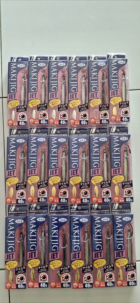 Major craf maki jig jet 40กรัม18ตัว2,520บาทรวมส่งครับ