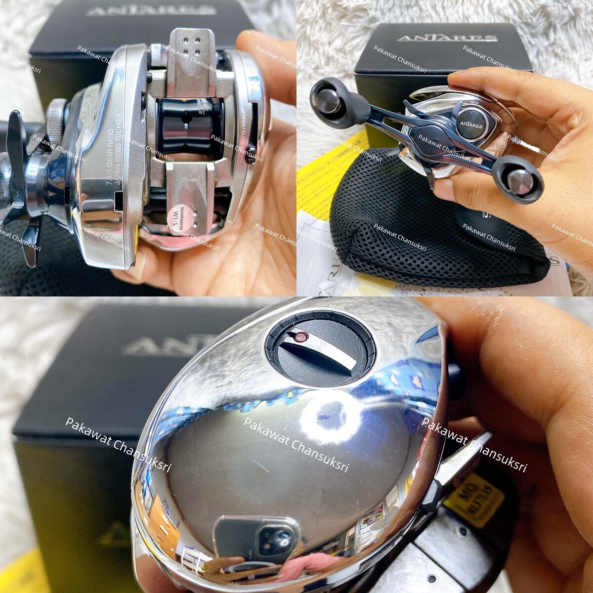 Shimano 19’ Antares HG 7.4 
รอกสภาพสวยมากเกือบใหม่ ใช้งานมา 2 ครั้ง มีรอยขนแมวบางๆแทบไม่เห็น หมุนลื