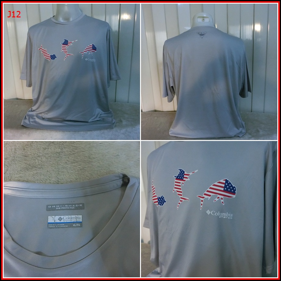 J12. เสื้อตกปลา Columbia PFG ใส่ออกทริปกลางแจ้งตกปลา ชนิดเนื้อผ้าบาง ชนิดผ้าแห้งไว  Size XL อก 50 นิ