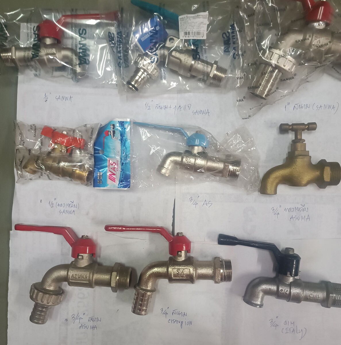 *** ขายลดราคา ก้อกน้ำ  BALL VALVE  CHECK VALVE ประตูน้ำ (SANWA) ของใหม่ ***