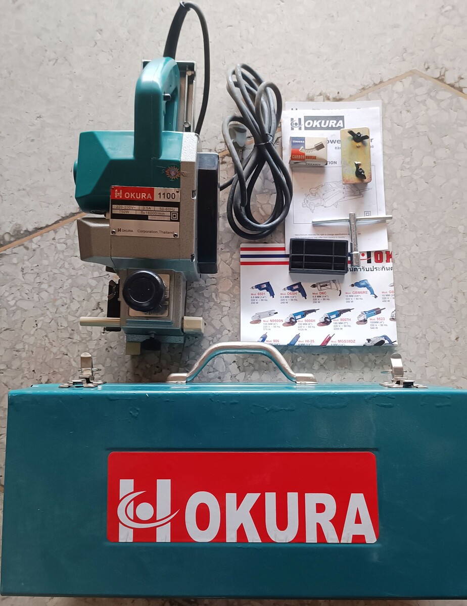 กบไฟฟ้า (3 1/4")  OKURA  รุ่น 1100  (750 W)  ของใหม่  อุปกรณ์ครบ (น้ำหนัก 9.5 กก)

ขาย     880 บ.