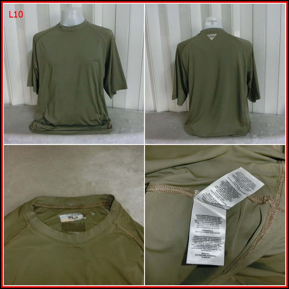 L10. Columbia PFG เสื้อตกปลา  ใส่ออกทริปกลางแจ้งตกปลา ชนิดเนื้อผ้าบางลื่นๆ ชนิดผ้าแห้งไว ตำหนิรูมดชา