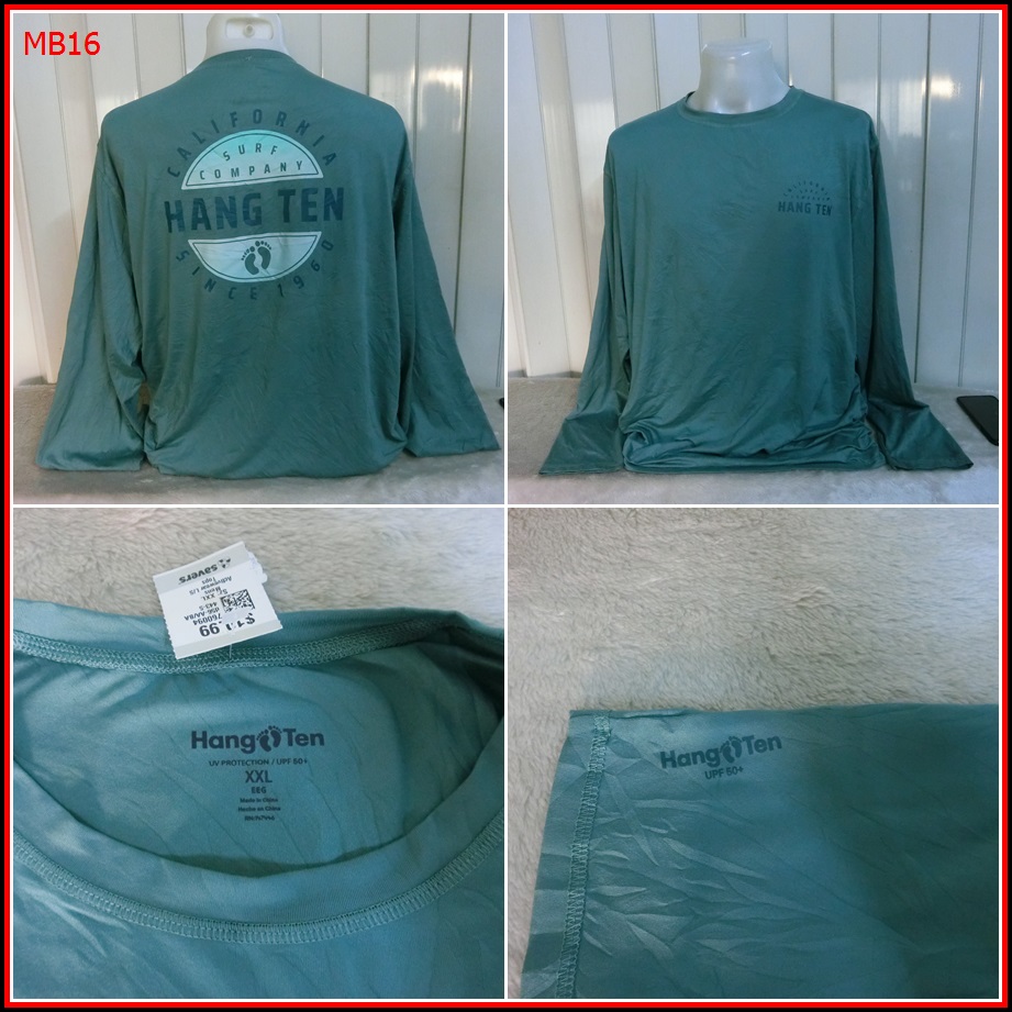 MB16.เสื้อ SURF HANG TEN UPF50+ ใส่ออกทริปกลางแจ้ง ชนิดเนื้อผ้าบางลื่นๆ กันร้อน ชนิดผ้าแห้งไวSize 2X