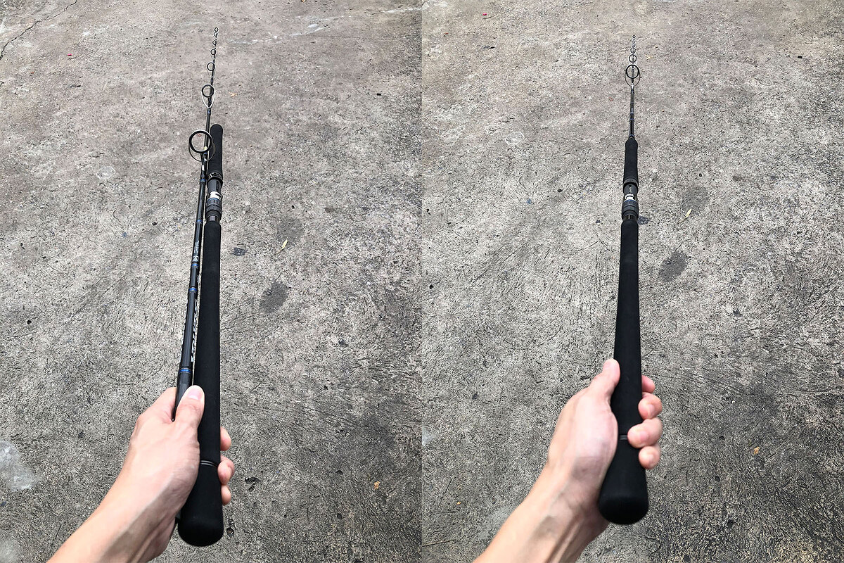 4. Daiwa SALTIGA C 75MHS คัน 2 ท่อนต่อโคนยาว 7'5" Line Wt: PE4-5 , Cast Wt: 40-100g คันสวยริ้วรอยน้อ