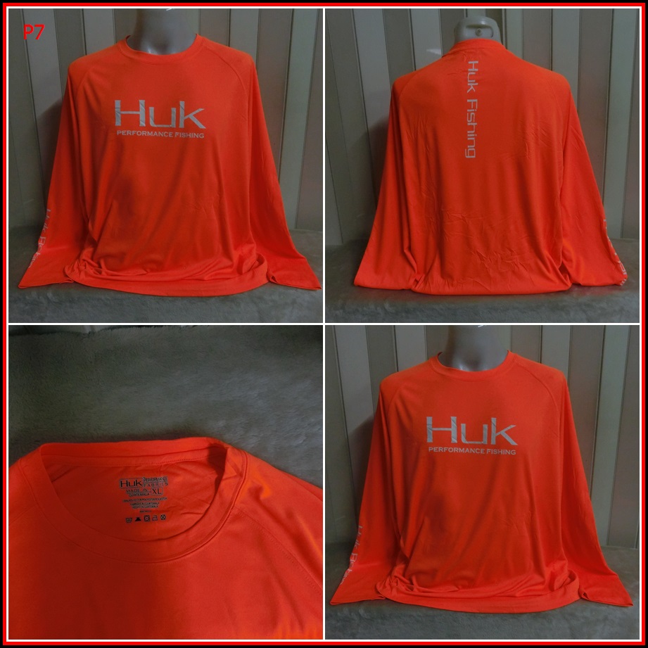 P7.เสื้อตกปลา HUK FISHING  ใส่ออกทริปกลางแจ้งตกปลา ชนิดเนื้อผ้าบางลื่นๆ ชนิดผ้าแห้งไว  Size XL อก 50