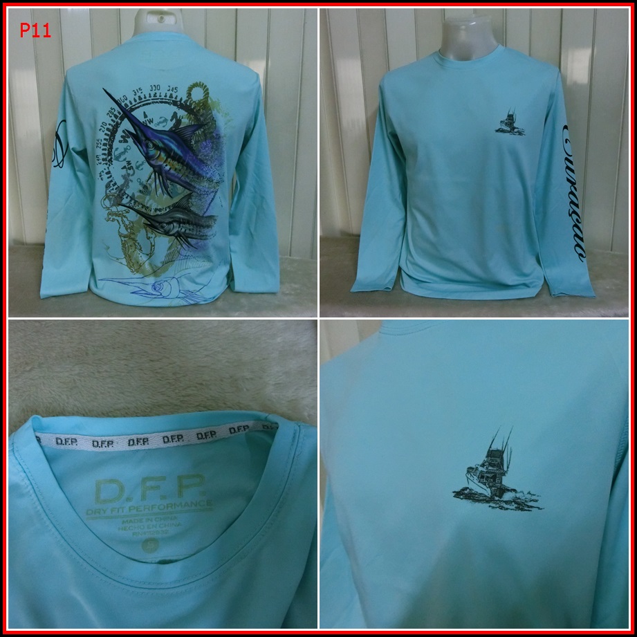 P11.เสื้อตกปลา DPF   ใส่ออกทริปกลางแจ้งตกปลา ชนิดเนื้อผ้าบางลื่นๆ ชนิดผ้าแห้งไว  Size M อก 40 นิ้ว /