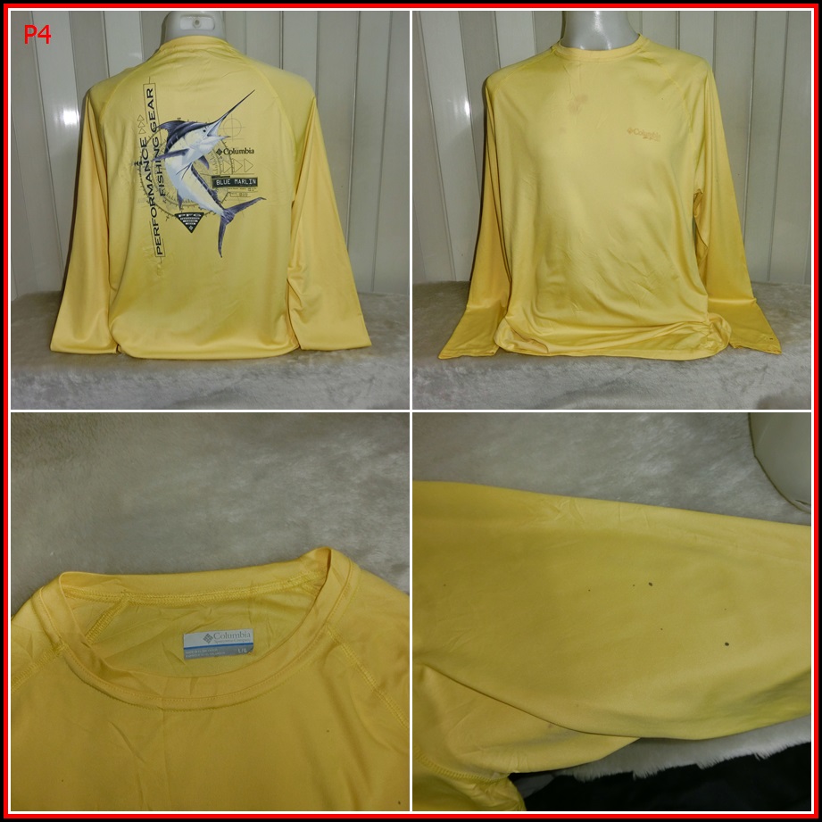 P4.เสื้อตกปลา Columbia PFG   ใส่ออกทริปกลางแจ้งตกปลา ชนิดเนื้อผ้าบางลื่นๆ ชนิดผ้าแห้งไว  Size L อก 4