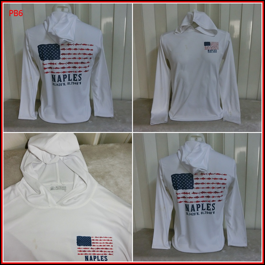 PB6. เสื้อตกปลา NAPLES   ใส่ออกทริปกลางแจ้งตกปลา ชนิดเนื้อผ้าบางลื่นๆ ชนิดผ้าแห้งไว  Size M อก 40 นิ