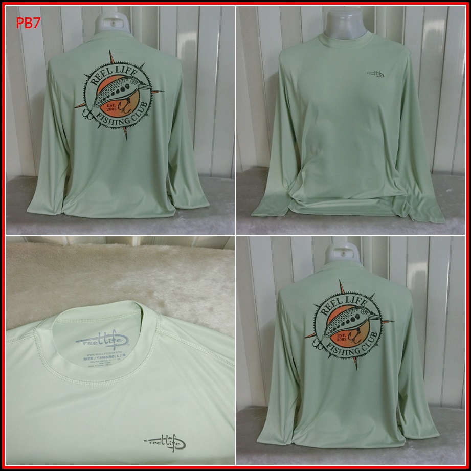 PB7.  เสื้อตกปลา REEL LIFE  ใส่ออกทริปกลางแจ้งตกปลา ชนิดเนื้อผ้าบางลื่นๆ ชนิดผ้าแห้งไว  Size L อก 44