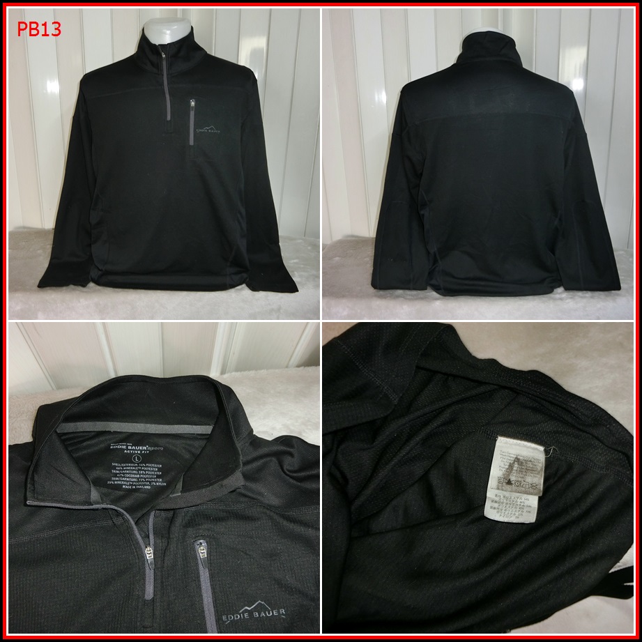 PB13. EDDIE BAUER ใส่ออกทริปกลางแจ้งตกปลา ชนิดเนื้อผ้าบางลื่นๆ ชนิดผ้าแห้งไว  Size L อก 45 นิ้ว / 30