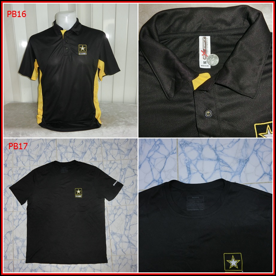 PB16. US ARMY  (made in usa )ใส่ออกทริปกลางแจ้งตกปลา ชนิดเนื้อผ้าบาง ชนิดผ้าแห้งไว  Size M อก 40 นิ้