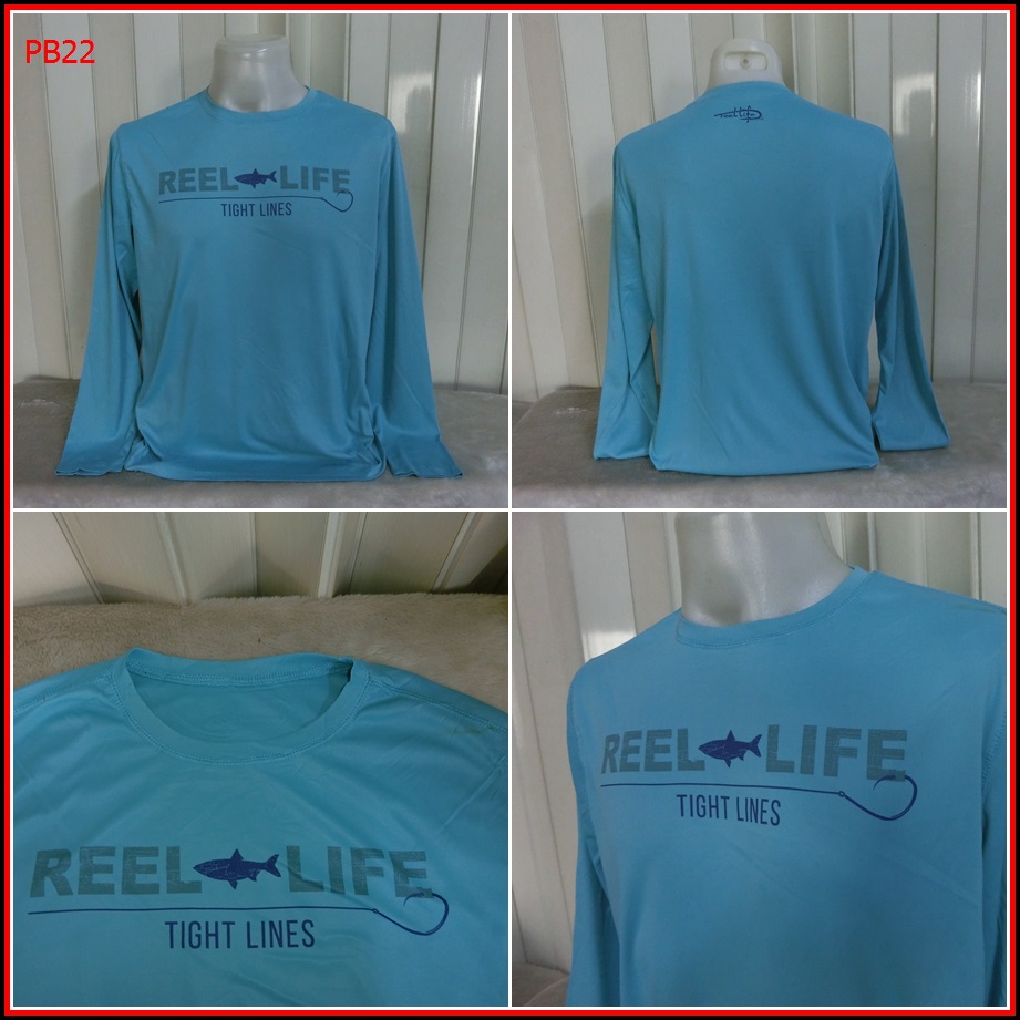 PB22.เสื้อตกปลา REEL LIFE FISHING ใส่ออกทริปกลางแจ้งตกปลา ชนิดเนื้อผ้าบาง ลื่นๆชนิดผ้าแห้งไว  Size L