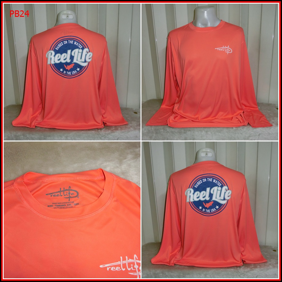 PB24.เสื้อตกปลา REEL LIFE FISHING ใส่ออกทริปกลางแจ้งตกปลา ชนิดเนื้อผ้าบาง ลื่นๆชนิดผ้าแห้งไว  Size 2