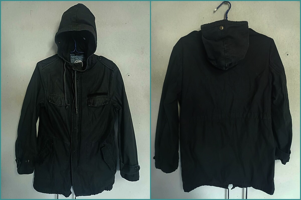 เสื้อ jacket field M 65 มีหมวก (สีดำ)   SIZE รอบ-อก : 42 นิ้ว 