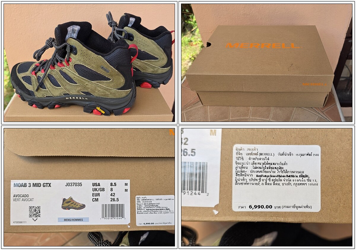 รองเท้า Merrell แบนด์อเมริกา หุ้มข้อเดินป่าปีนเขากันน้ำ ใหม่เอี่ยมสวยหรู เบอร์ 9