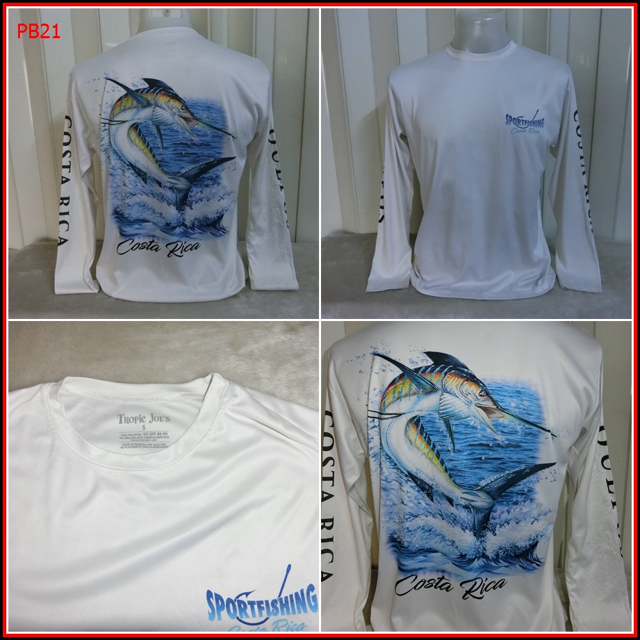 PB21.เสื้อตกปลา SPORTFISHING ใส่ออกทริปกลางแจ้งตกปลา ชนิดเนื้อผ้าบางลื่นๆ ชนิดผ้าแห้งไว   Size M อก 