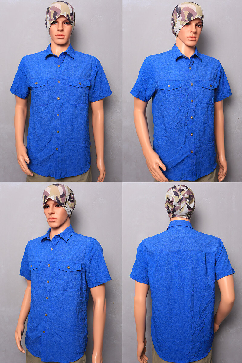 P009. เสื้อเชิ๊ตแขนสั้น สำหรับกิจกรรมกลางแจ้ง Men's Royal Robbin 50%Polyester 50%Sorona Poly Size M